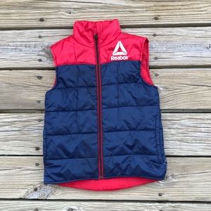 Vintage 80’s Boys 7 REEBOK Puffer Zip Up Mock Neck Colorblock Vest